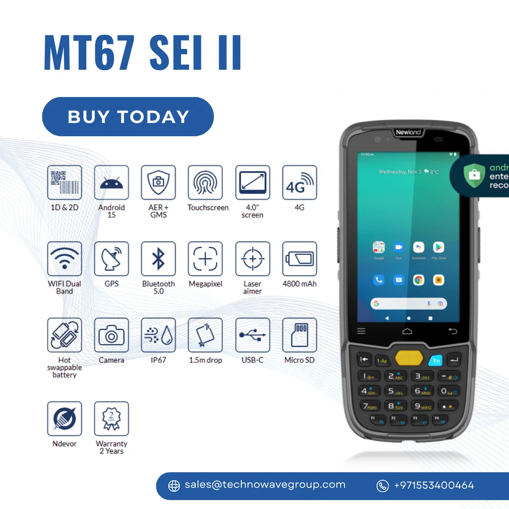 Newland MT67 SEI 2 (Rugged Android Mobile Computer) mobile computer